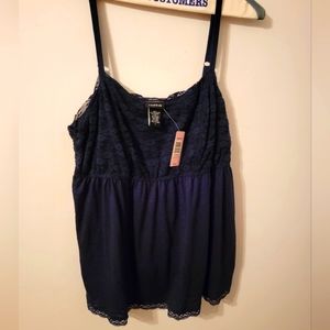 Torrid blue babydoll tank size 1